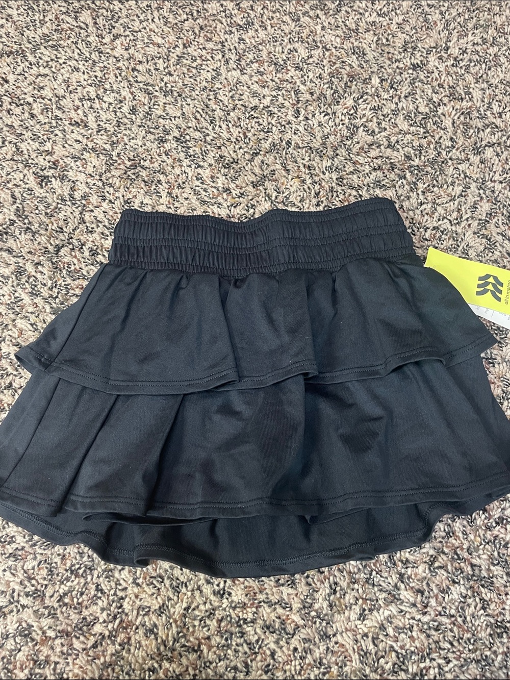 All In Motion Ruffle Knit Black Active Skort Girls Size XS (4/5) NWT